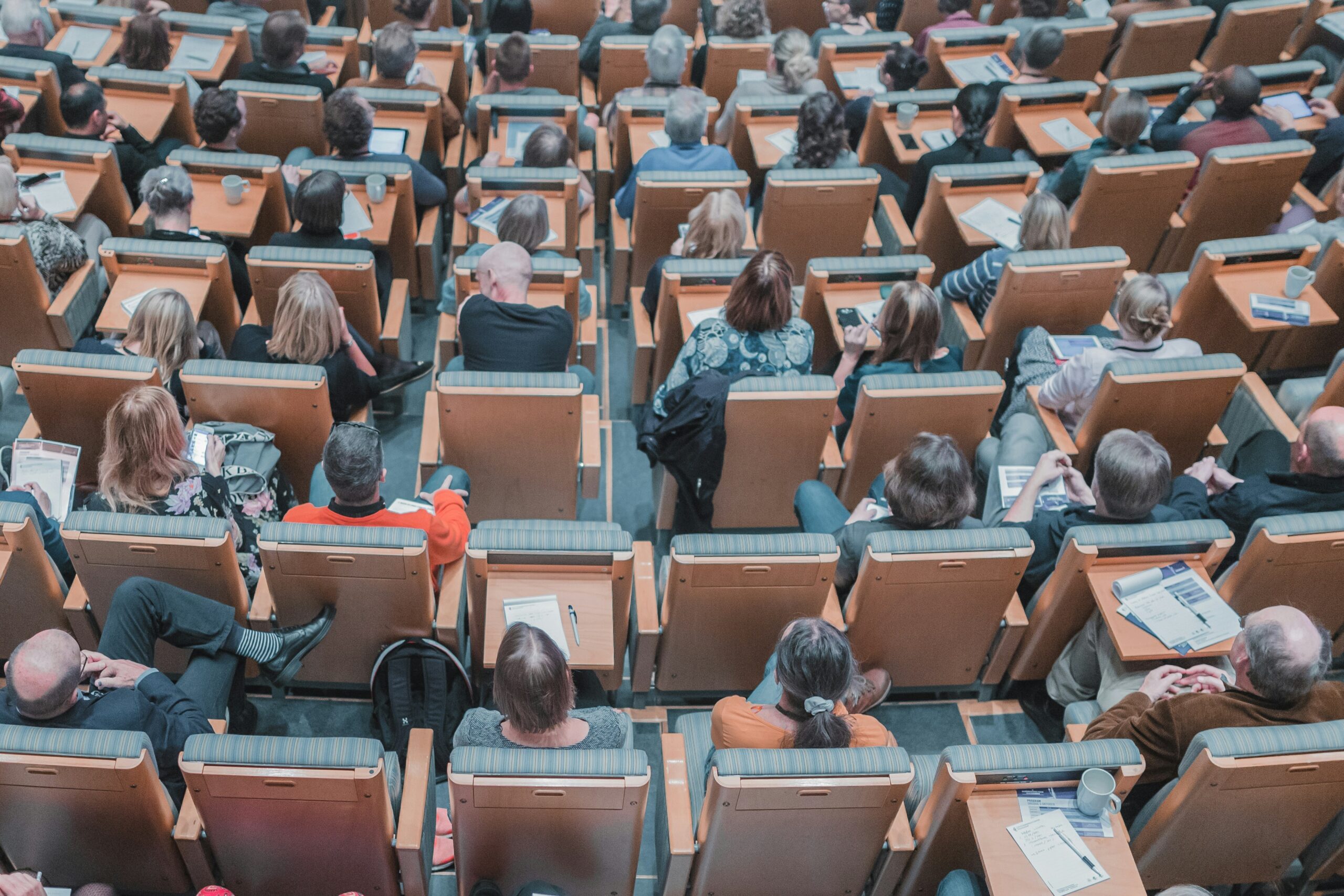 climate and health students sitting on chairs in university classroom